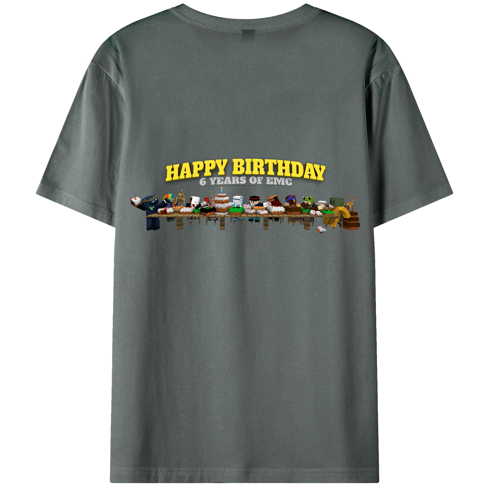 （画像用） マインクラフト ブロックの世界 Minecraft MC Block world 綿100％ メンズ半袖Tシャツ（バックプリント） 通気性